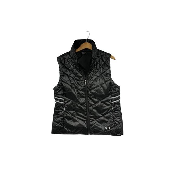 Oakley Black Puffer Vest Layer Fall Coat Womens Large - Picture 1 of 7